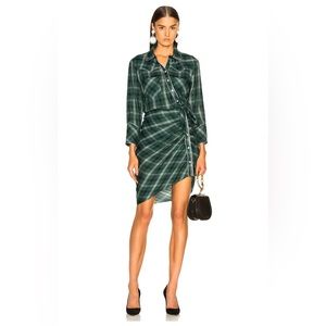 Veronica Beard Plaid Sierra Dress Green/Silver Size 2